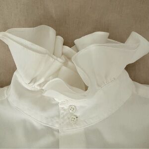 Ralph Lauren | White Ruffle Collar Button Up